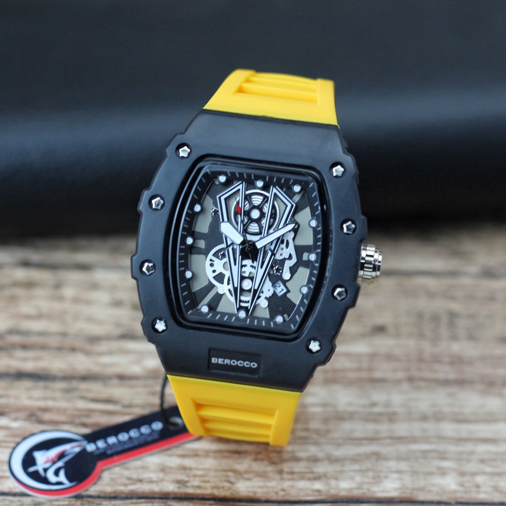 BISA COD! Jam Tangan Pria Cowok BEROCCO Tanggal Aktif Fashion Import Murah Mewah BONUS BATERAI CADANGAN!