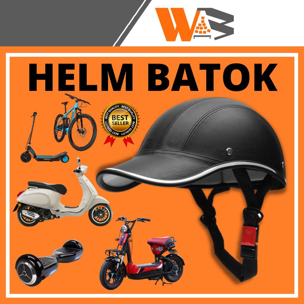 COD Helm Sepeda Motor Listrik Helm Batok Cetok Catok Skuter Sepedah Model Baseball Kulit I65
