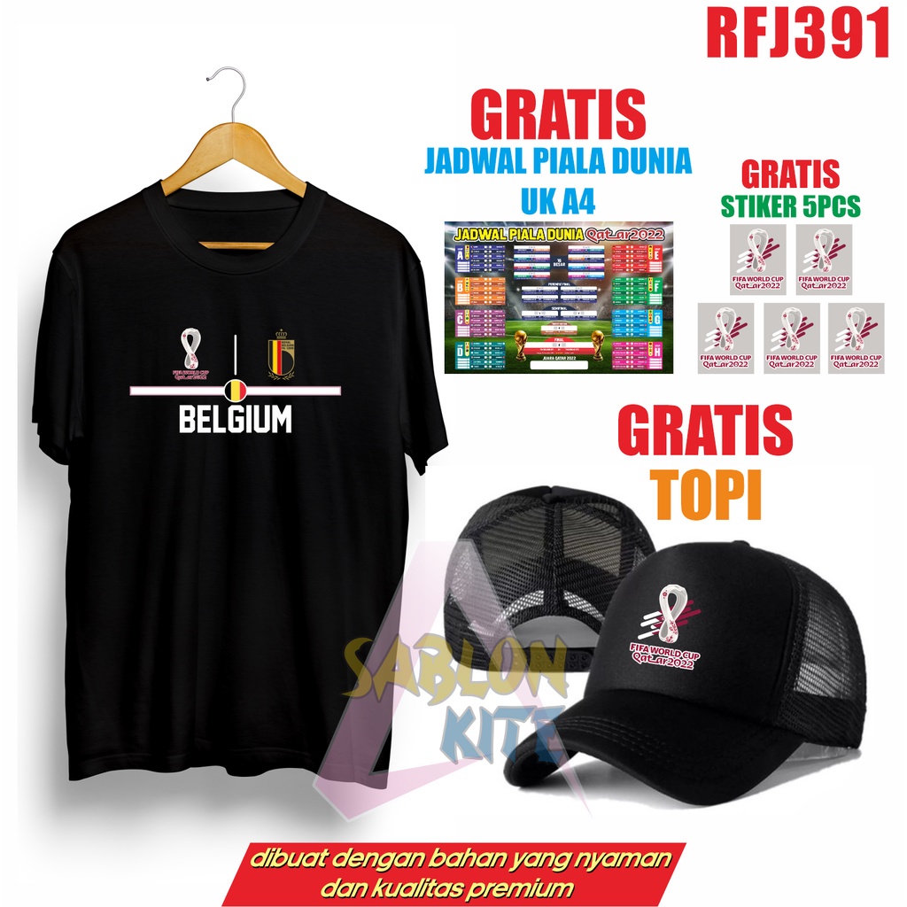 GRATIS TOPI STIKER JADWAL!!! KAOS PIALA DUNIA FRANCE DLL WORLD CUP QATAR 2022 RFJ391