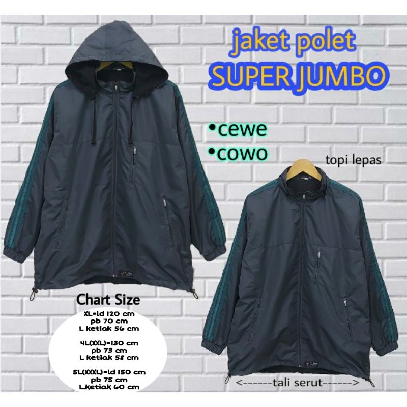 Jaket polet serut @didas/SUPER JUMBO/cewe/cowo/jaket olahraga/ld 120-130-150 cm/parasut