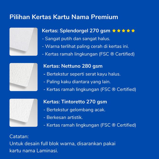 

Kartu Nama Versi Premium - Cetak 1 Sisi