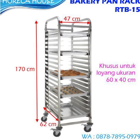 Trolley Rak Adonan Kue Rtb-15 Trolley Susun