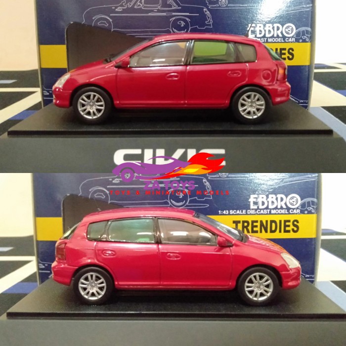 Diecast Honda Civic Hatchback Merah By Ebbro Skala 1:43 NUSEL