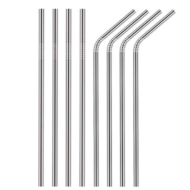 Sedotan  Stainless SILVER SATUAN Ramah Lingkungan Straw 21.5cm New // Sedotan Stainless Steel Set