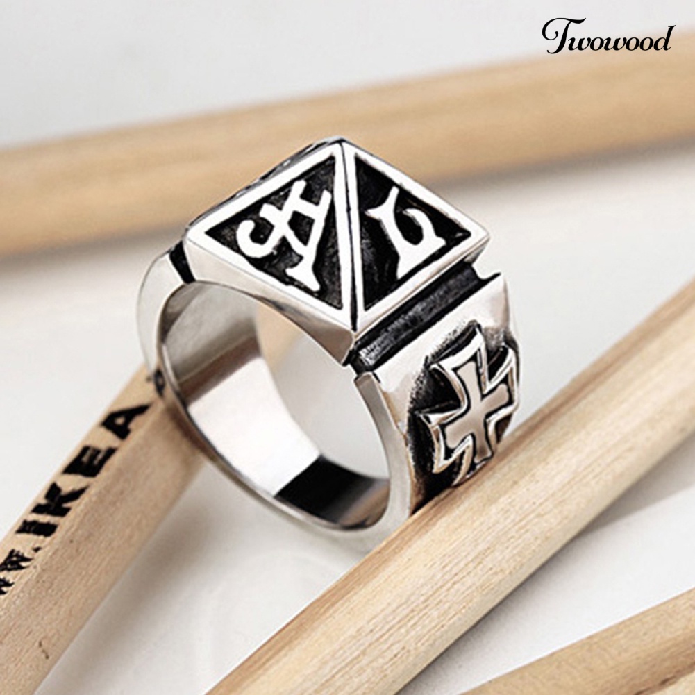 Cincin Bahan Titanium Steel Gaya Punk Untuk Pria