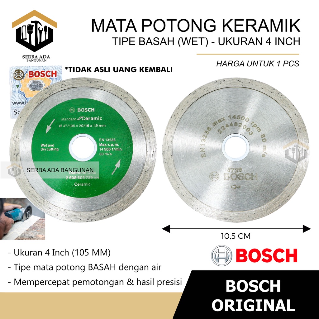 MATA POTONG KERAMIK BOSCH / DIAMOND WHEEL BLADE / CUTTING / DW BOSCH