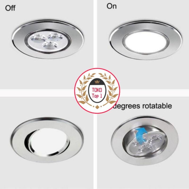 LAMPU DOWNLIGHT 3WATT 3MATA/5W 5MATA - LED CEILING LIGHT 3 WATT 3W PUTIH DAN WW