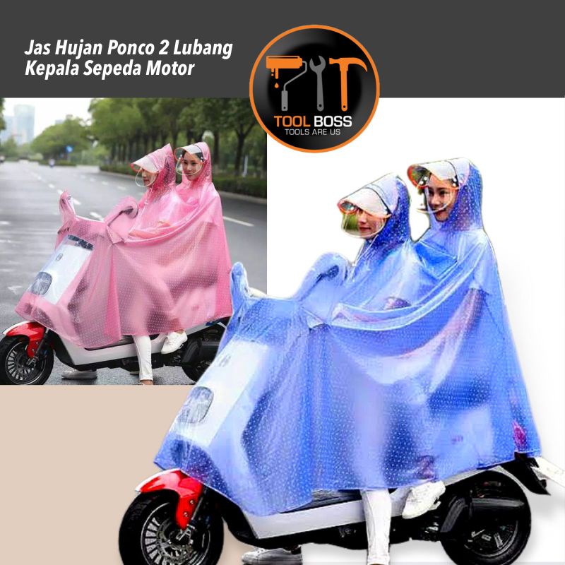 JAS HUJAN PONCO 2 LUBANG KEPALA - FULL BODY RAINCOAT