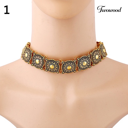 Kalung Choker Bahan Alloy Gaya Vintage Untuk Wanita