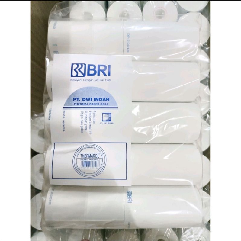 KERTAS STRUK THERMAL 57x33 EDC BRI/AGEN BRILINK/LOGO BRI (1pak)/BISA UNTUK PRINTER THERMAL BLUETOOTH