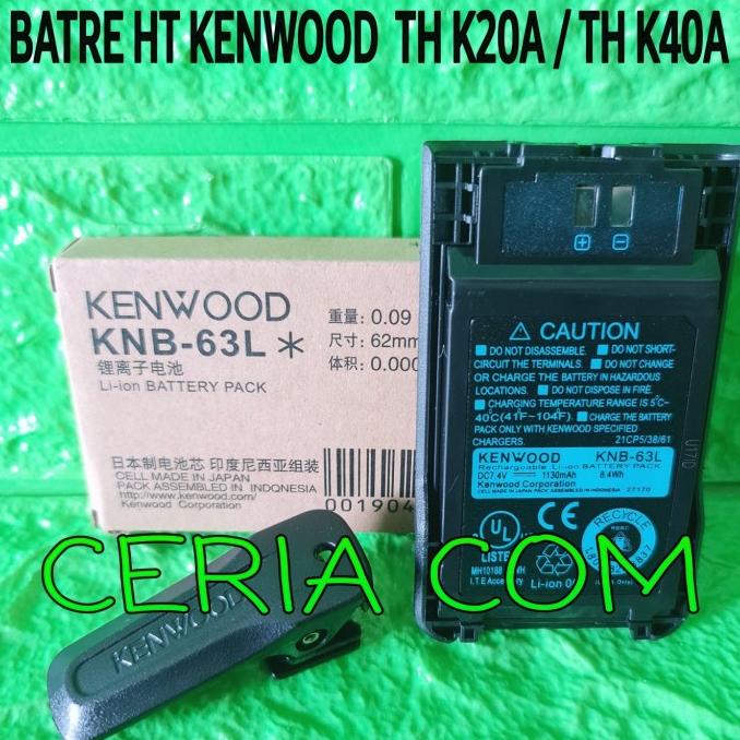 BATRE HT KENWOOD TH K20A TH K20 ORI KENWOOD KNB 63L LITHIUM FREE CLIP