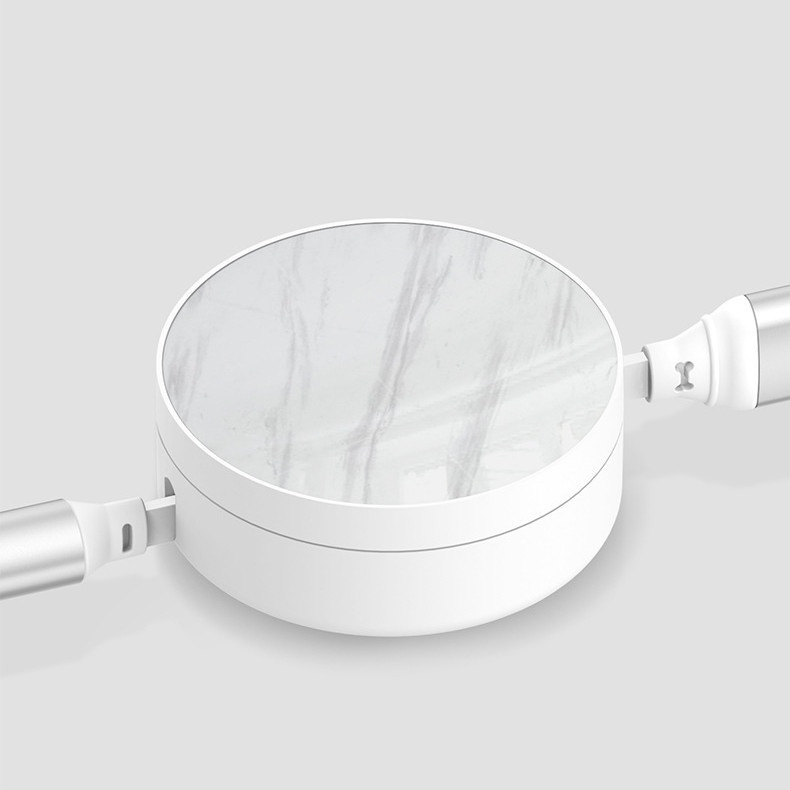 Kabel Data / Charger 3 IN 1 66W 6A Fast Charging Model Tarik Warna Putih Untuk Handphone