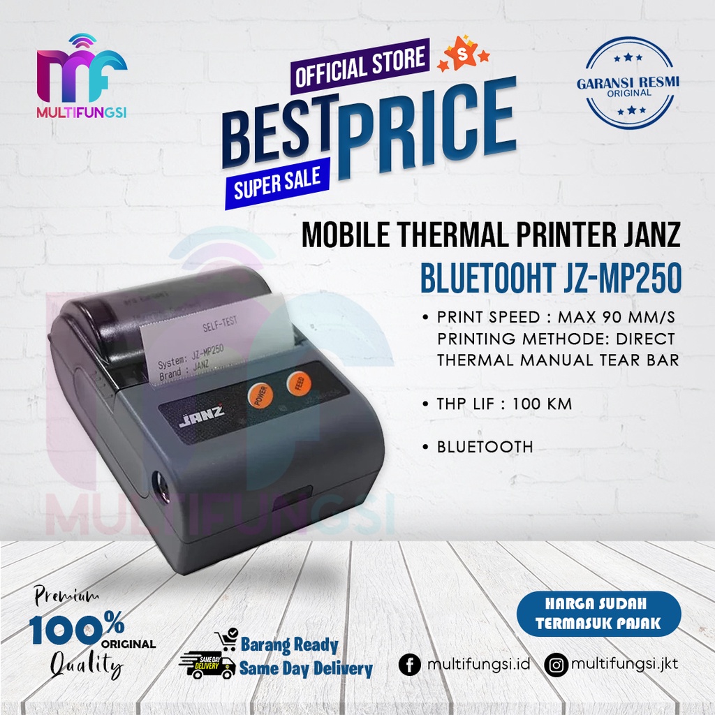 Printer Thermal Bluetooth JANZ JZ-MP250 Mobile Printer
