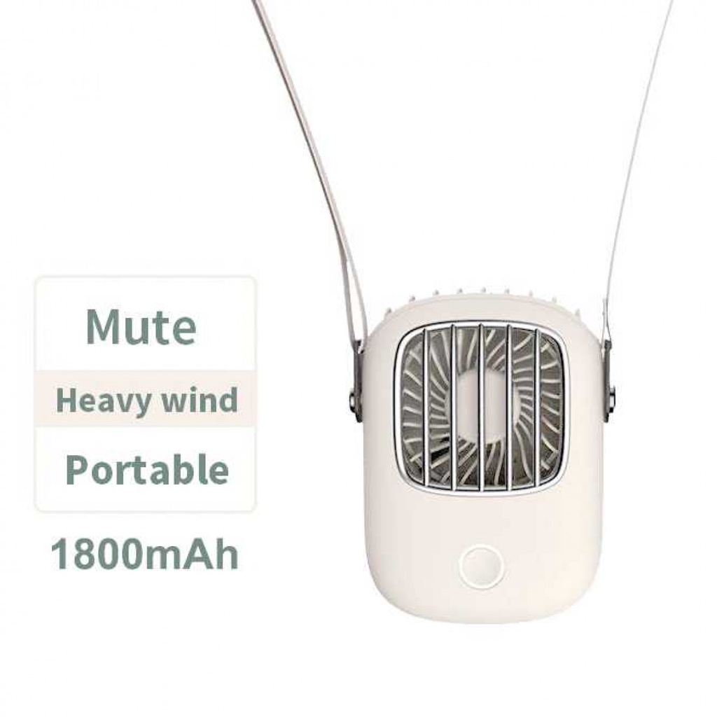 Kipas Angin Kalung Leher Mini Portable Neck Fan Rechargeable 1800mAh