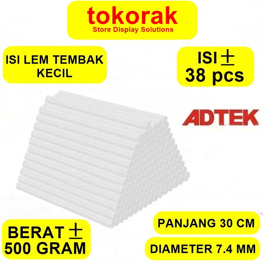 ISI REFILL LEM TEMBAK ADTEK KECIL BENING 30 CM - LEM BAKAR - GLUE GUN