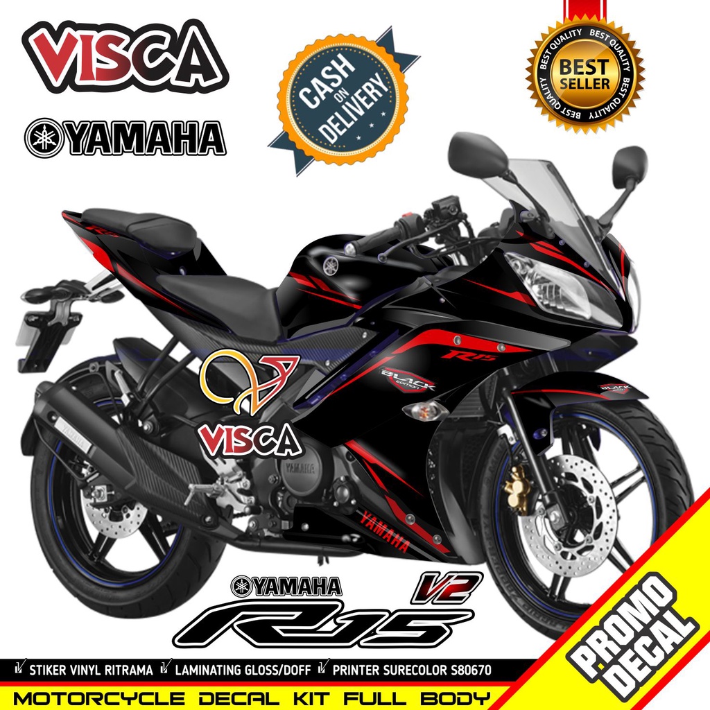 Decal R15 V2 Full Body Dekal R15 V2 Stiker R15 V2 Full Body Keren Black Edition