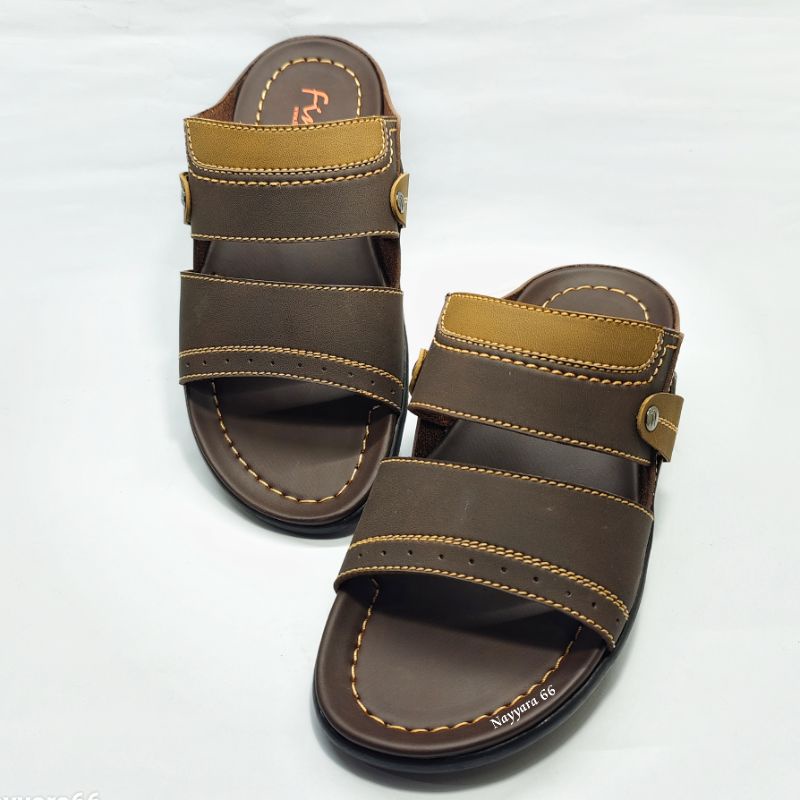 SANDAL SLIDE FINOTTI SANDAL KULIT PRIA SANDAL CASUAL PRIA BPZ 10