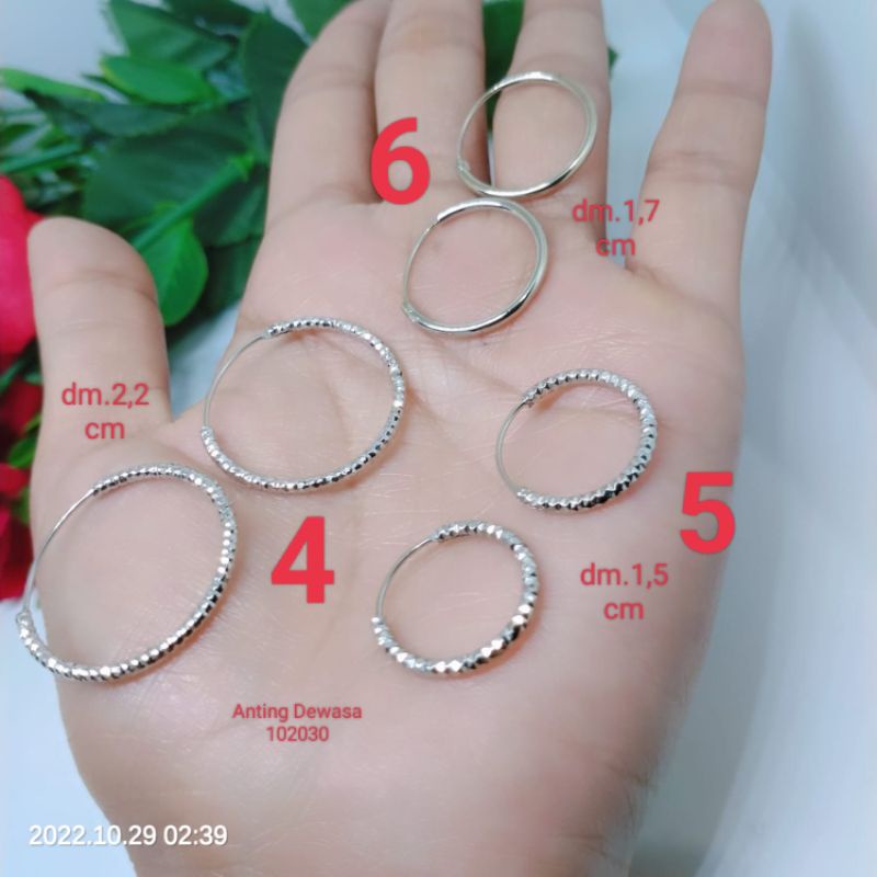 Anting Bulat Silverperhiasan Aksesoris Lapis Emas