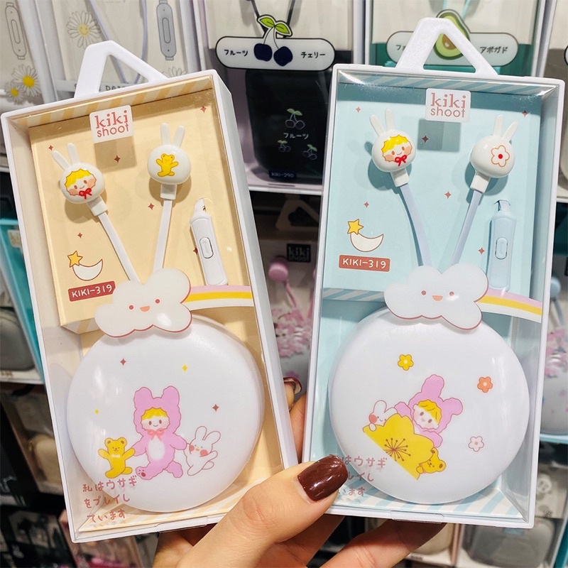 [ KI 319 ] Set Headset Earphone Lovely earphone CARTOON /Wadah penyimpanan Earphone Karakter