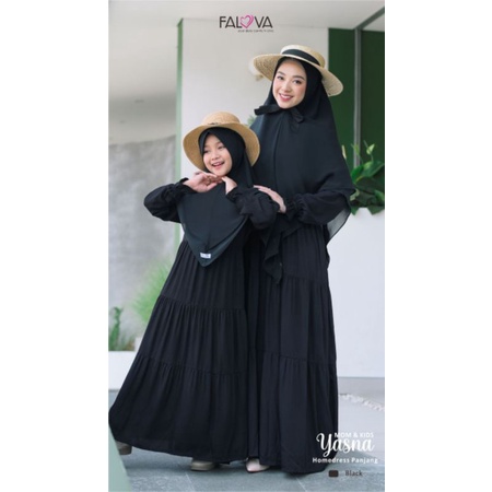 YASNA, Baju Gamis Polos, Homedress Panjang DEWASA  dari Falova-4