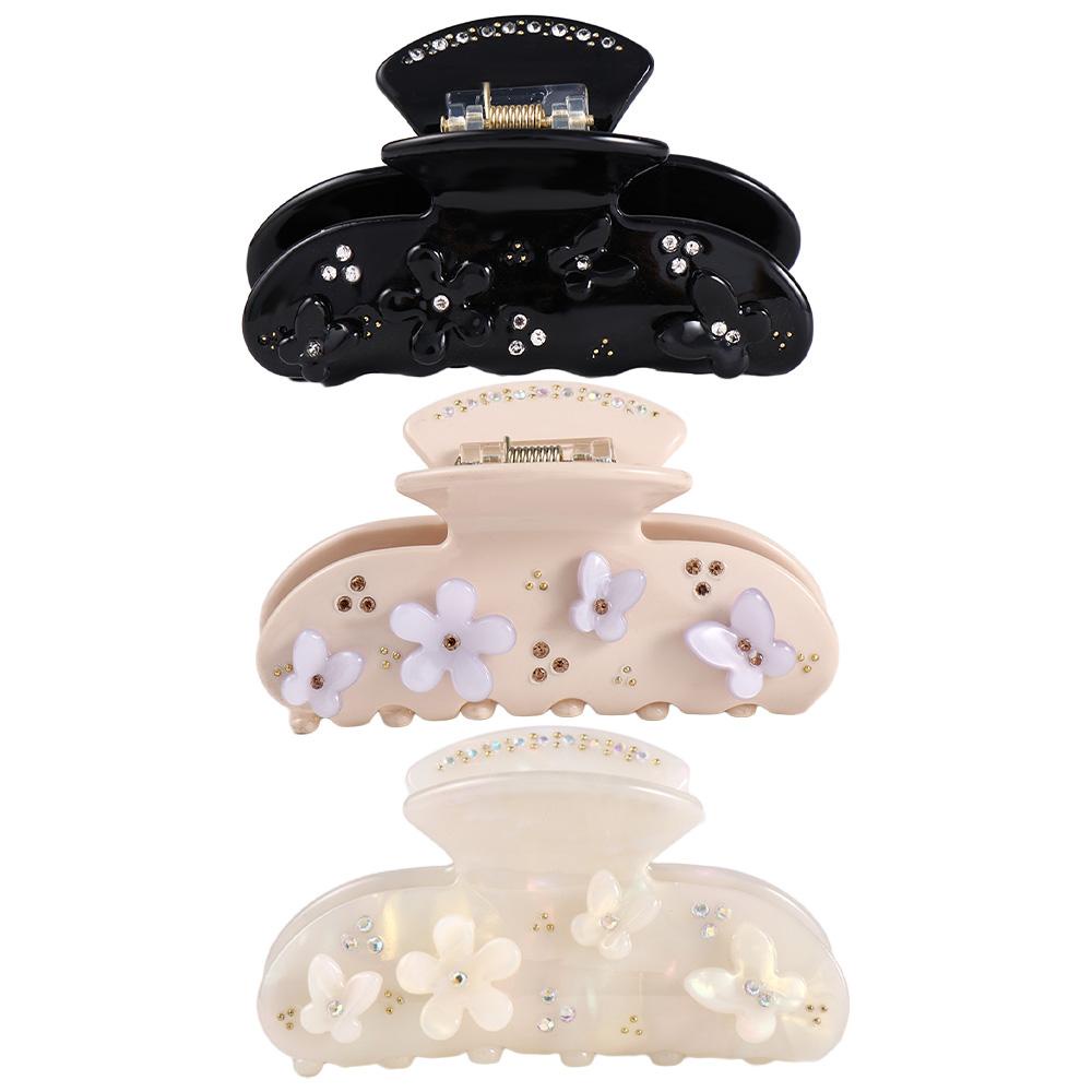 NICKOLAS1 Diamond Hair Claw Trendy Geometric Simple Flower Hiasan Kepala Cuci Muka Perempuan Mandi Gadis Women Hair Clip