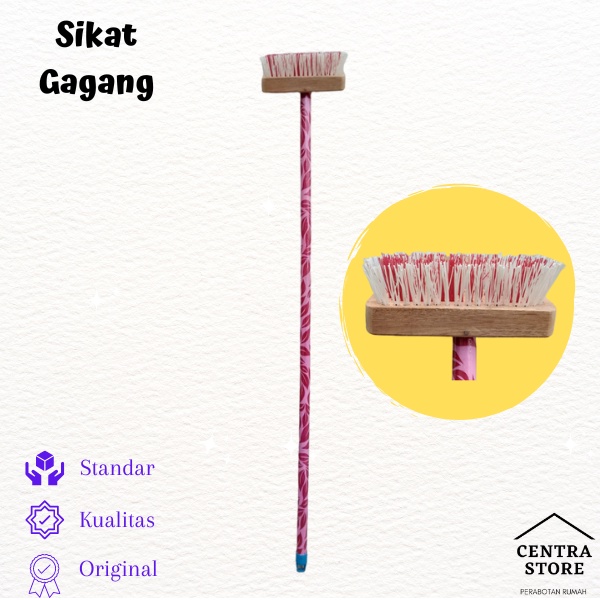 Sikat Gosok Gagang Kayu Panjang