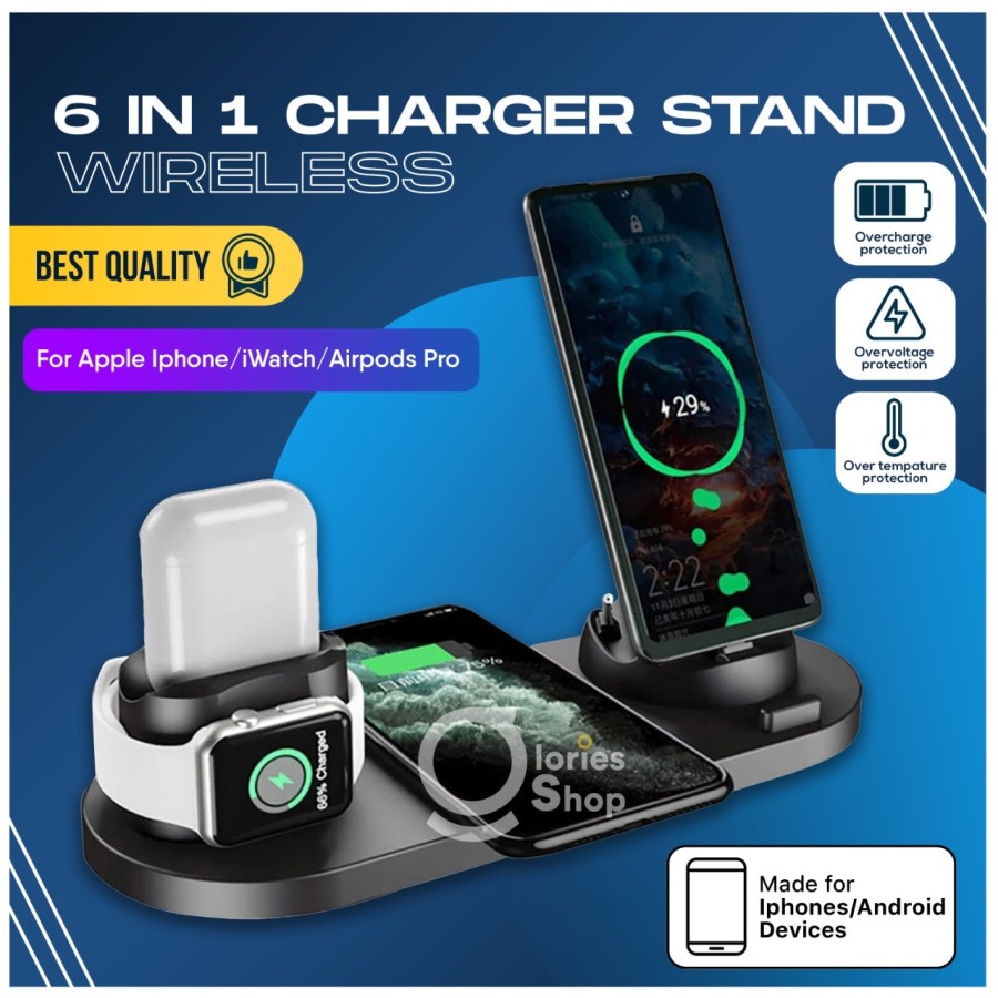 Wireless Charger Dock Station 6in1 - 6in1 Charger Stand Wireless