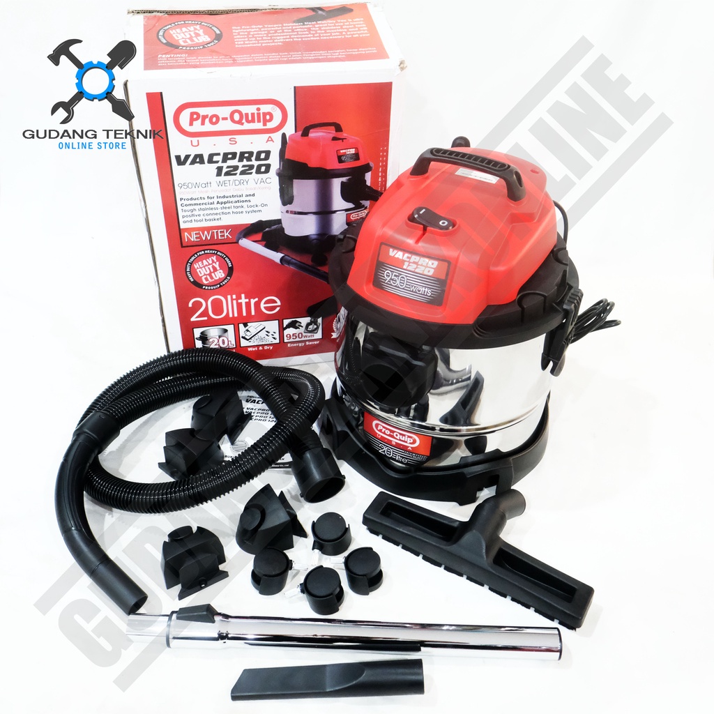 Vacuum Cleaner Wet &amp; Dry PROQUIP 20L VAC PRO 1220 / Mesin Penyedot Debu Basah &amp; Kering 20 Liter VAC PRO 1220