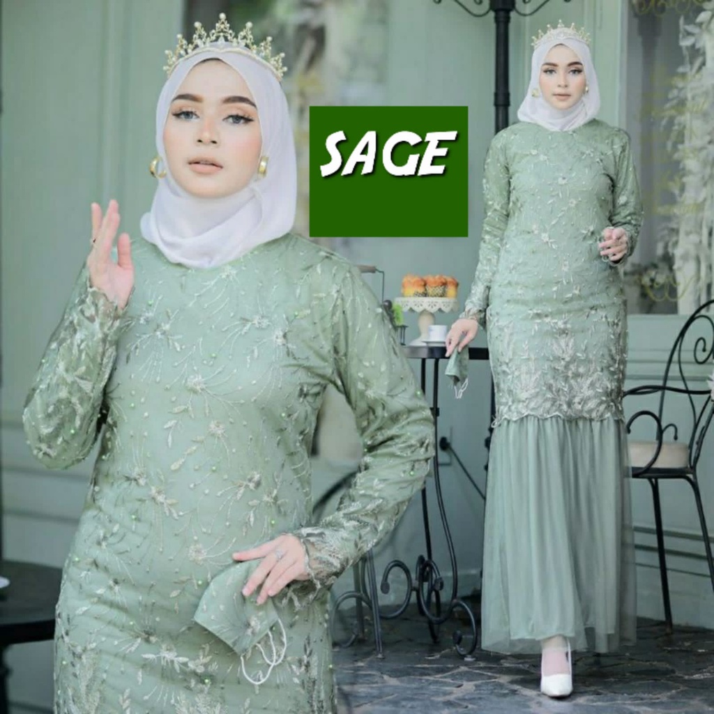 Long Dress YeYe Maksi Gamis Brukat Terbaru Baju Wanita Jumbo Kebaya Dress Muslim Syari Remaja Kekini