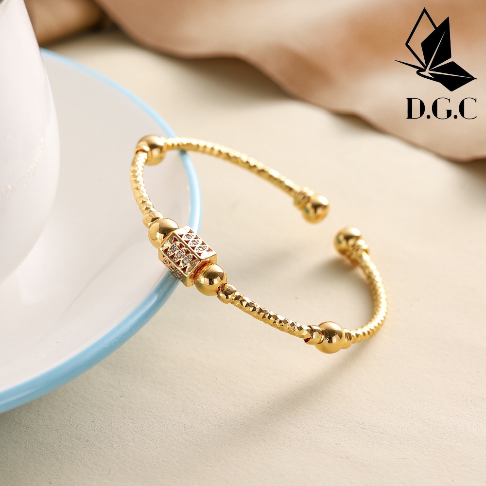 ⭐D.G.C✨Gelang Tangan Wanita Titanium Anti Karat Mewah Rose Gold Aksesoris Fashion Perhiasan Dewasa D544