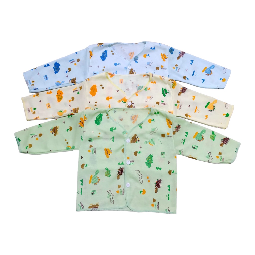 [ 3 Pcs ] Baju Atasan Bayi Motif polkadot Model Tangan Panjang