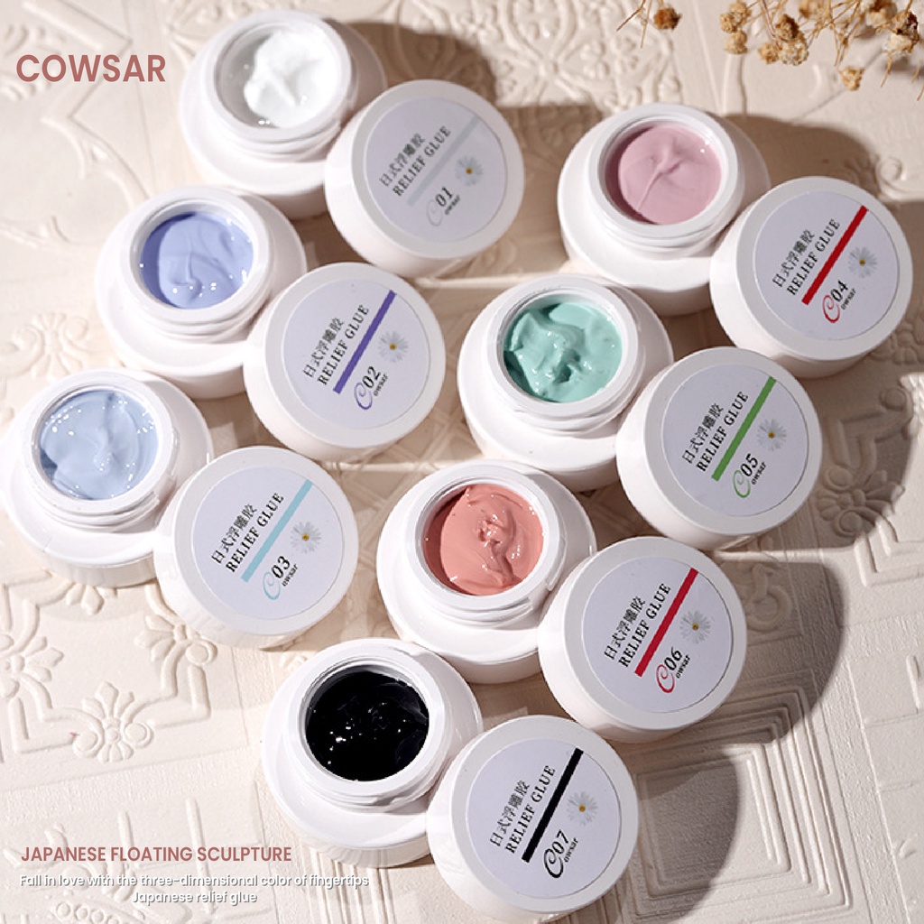 MSY KUTEK COWSAR RELIEF GLUE GEL CARVING COLOUR 3D NAIL / GEL TIMBUL HIASAN NAIL ART