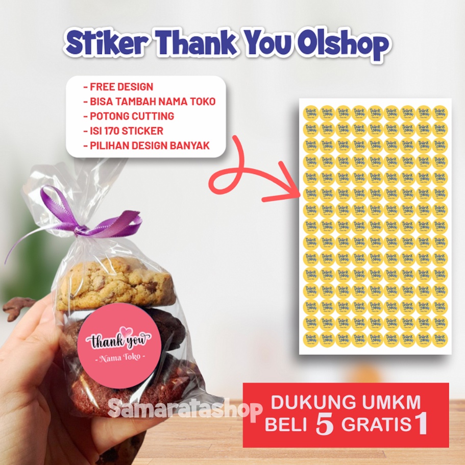 

Sticker Thank You Ucapan Terimakasih free design / Cetak stiker Olshop Stiker bulat cutting