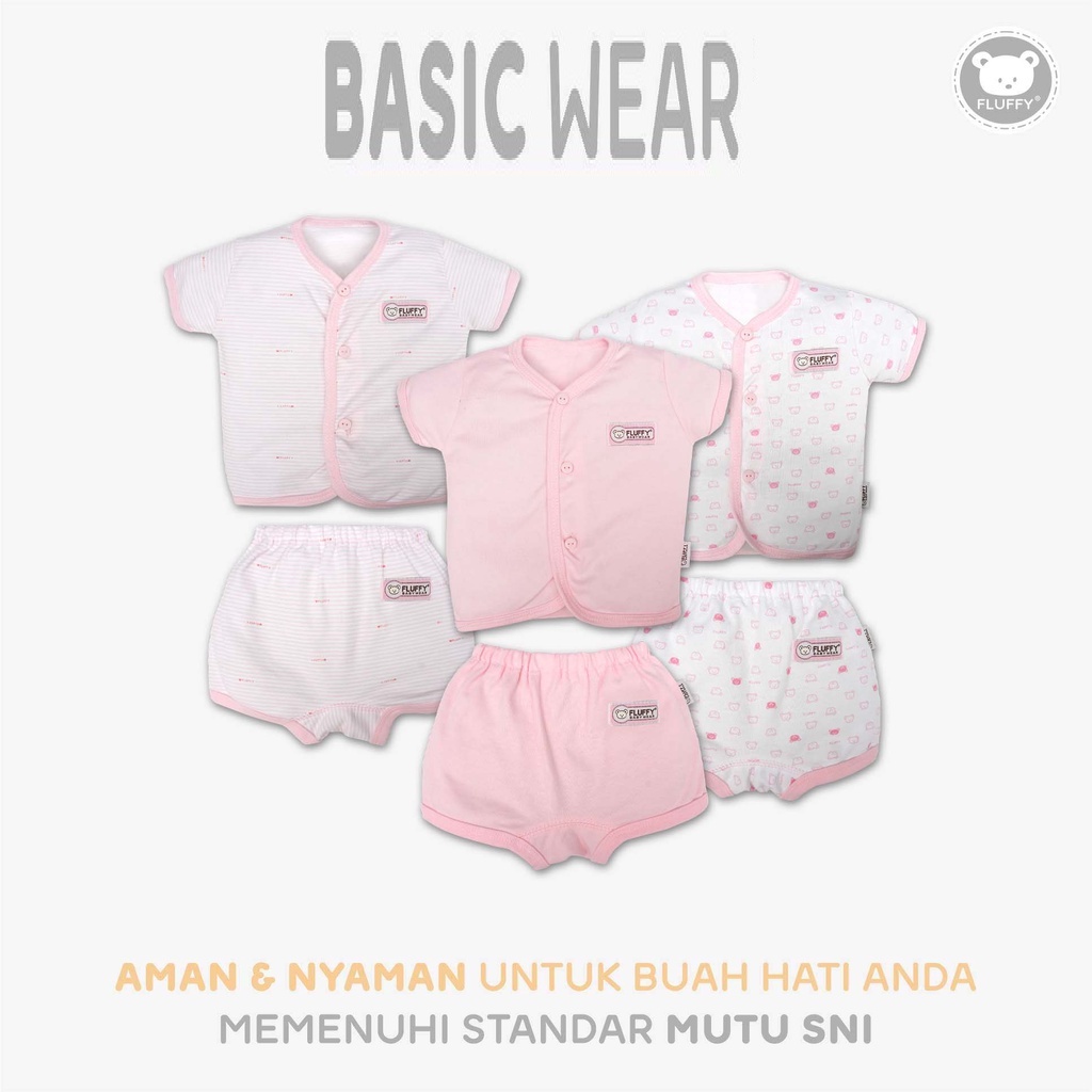 Baju Bayi Setelan Anak Lengan Pendek Celana Pendek Piyama Anak Fluffy Newborn 1pcs