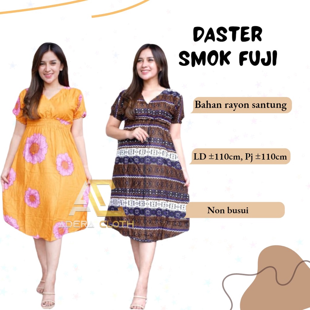 DASTER SMOK FUJI - daster rayon panjang selutut - daster kerut pinggang