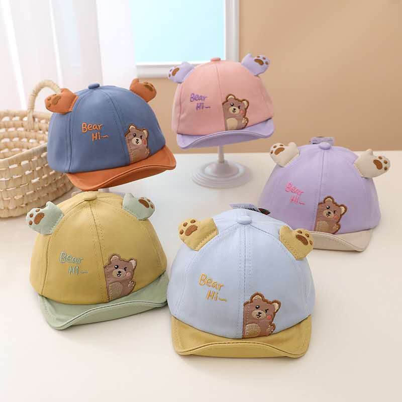 TOPI BASEBALL BAYI BEAR HI BERUANG BORDIR LUCU IMPORT FASHION TOPI ANAK