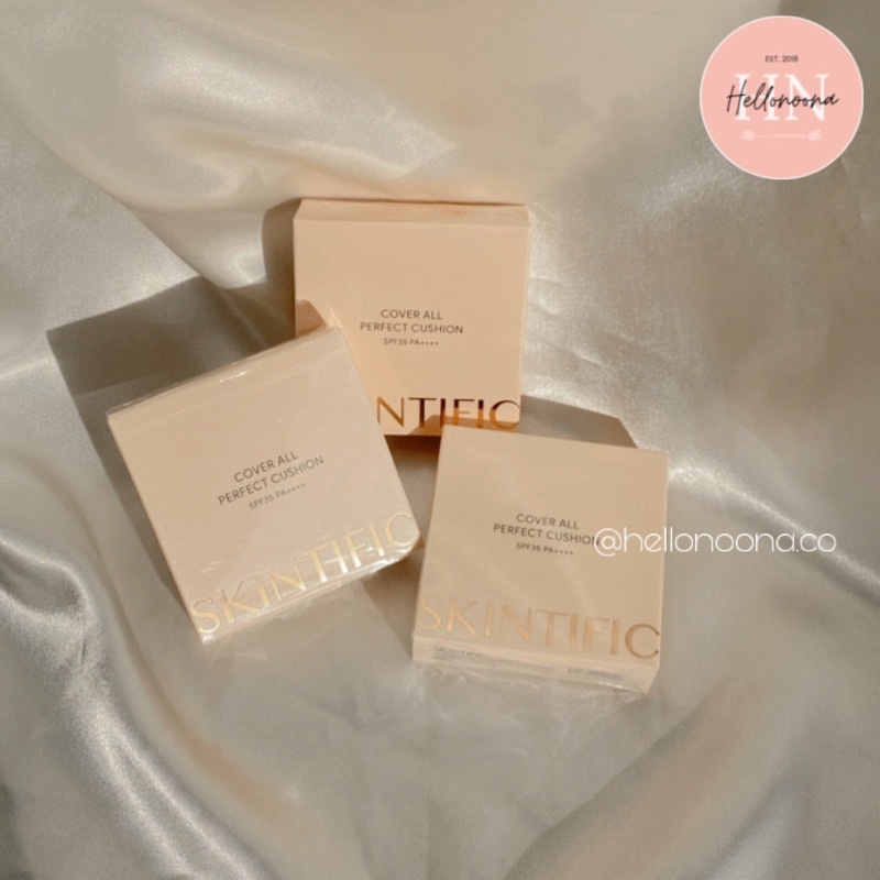 SKINTIFIC Cover All Perfect Cushion High Coverage Poreless &amp; Flawless Foundation 24H Long-lasting SPF35 PA++++
