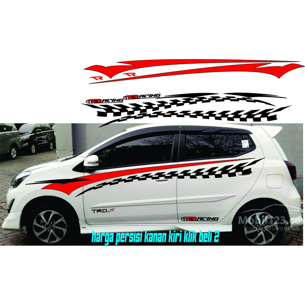 0131 stiker mobil agya cuting stiker striping agya stripe mobil agya stiker universal