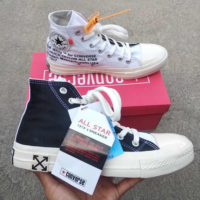 SEPATU IMPORT CONVERSE 70S OFF WHITE HIGH BLACK WHITE HITAM PUTIH PREMIUM QUALITY VIETNAM SNEAKERS PRIA WANITA CEWEK COWOK KADO HADIAH BERKUALITAS TERJANGKAU AWET