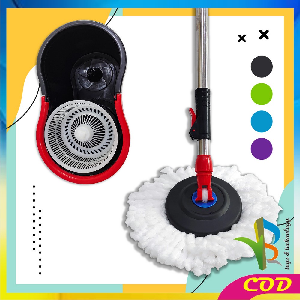 RB-C526 Alat Pel Lantai Dengan Ember Serbaguna / Pel Lantai Ultra Putar Praktis / Kain Pel Spin Mop Alat Pembersih Lantai