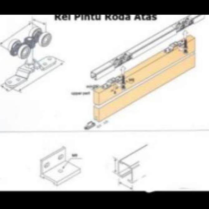 Rel Sleding Dekson G.3 1Set Rel Pintu Geser 180Cm Rel Pintu Gantung