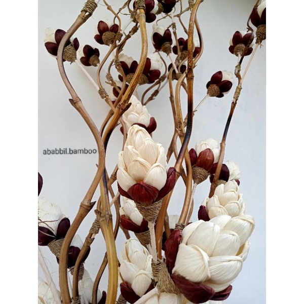 1 bambu ulir natural klobot NANAS MINI PUTIH