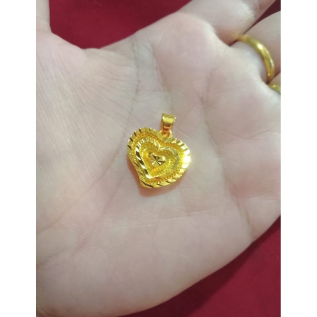 liontin love ukir lapis emas 24k