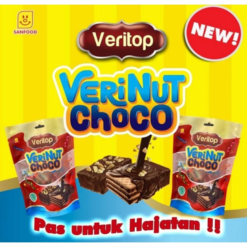 ✔MURAH Veritop Verinut Choco 80gr isi 10pcs / Wafer Coklat Tabur Kacang