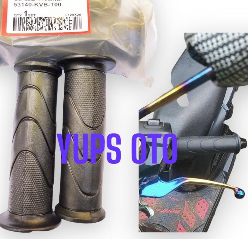 HANDGRIP GAS MOTOR MODEL HONDA STANDAR MOSCOW PART SET KANAN KIRI WARNA HITAM POLOS GRADE A KARET SARUNG HANDFAT Japstyle Vespa BEAT VARIO NEW OLD FU SONIC MIO XEON VIXION NVA NVL NINJA BEAT CBR CB150 SUPRA FIT X SCOOPY FI CARBU AEROX R15 GRIP SUPRA DLL