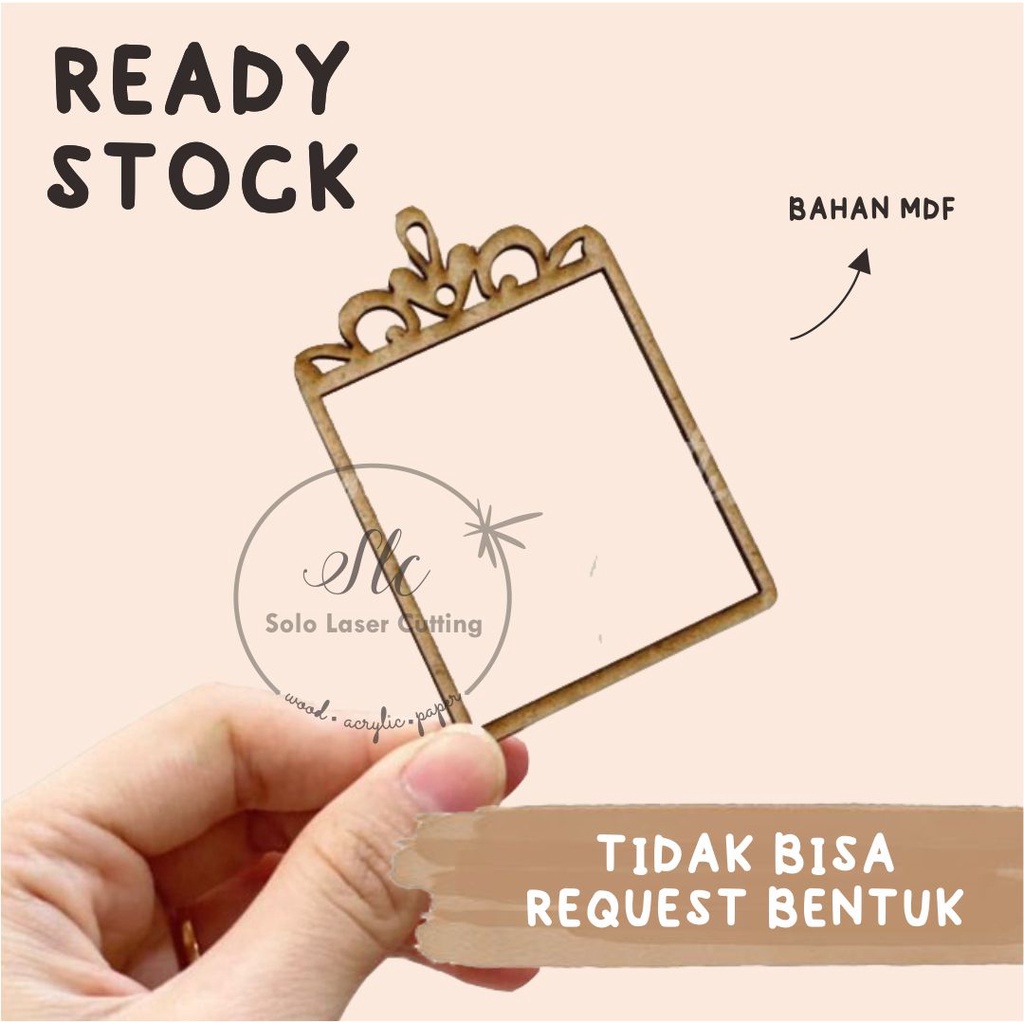 Jual Ready Stock X Cm Scrapbook Frame Kotak Tiara Chipboard Mdf Ukiran Kayu Timbul Mdf