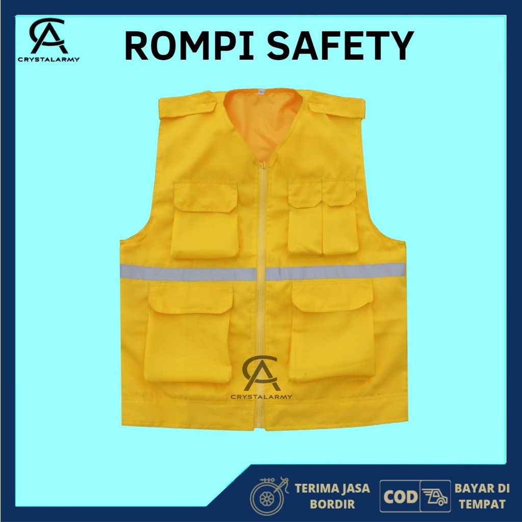 Rompi Proyek - Rompi Safety - Rompi Tambang - Rompi kain - Rompi K3 - Rompi Stabilo