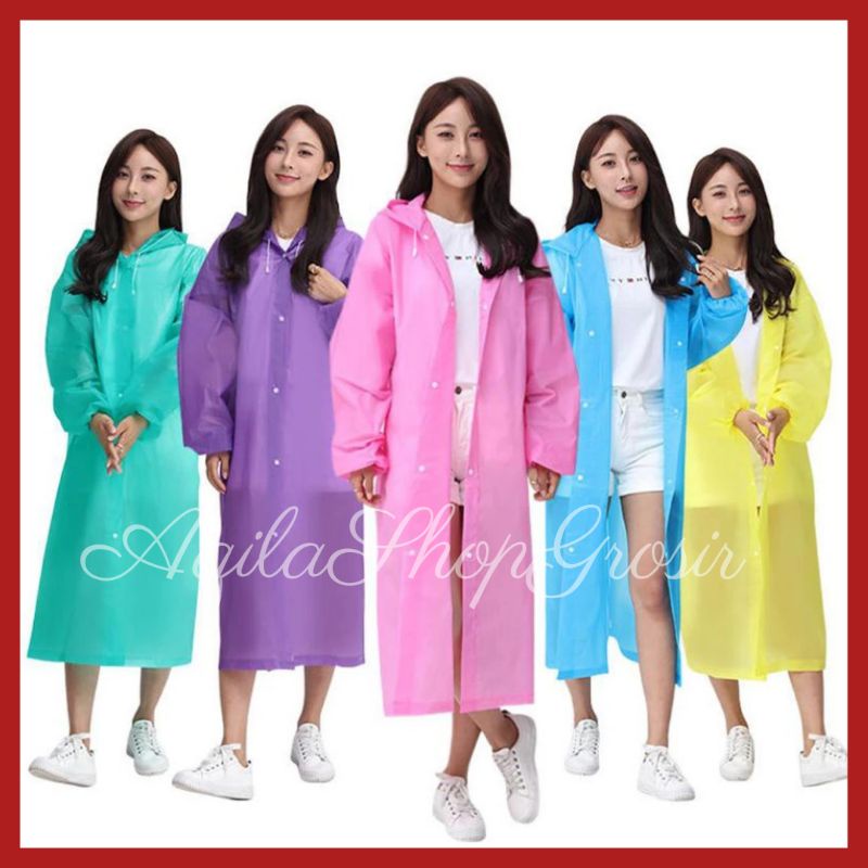 JAS MANTEL HUJAN IMPORT KOREA / JAS HUJAN ANAK / / RAINCOAT DEWASA / CEWEK COWOK TERUSAN EVA PONCO T