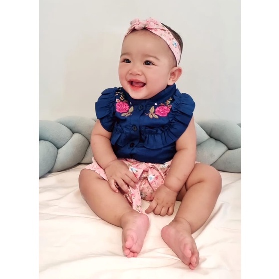 setelan kemeja anak bayi perempuan 1 tahun 2 3 0 12 BULAN NABILA NADIA shirt set baju anak perempuan baju bayi cewek balita baby