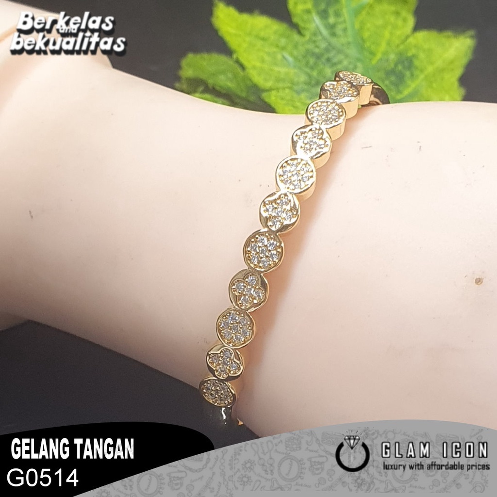 Gelang Bangle Mata Tabur Motif Baris bulat  G0514 BGD